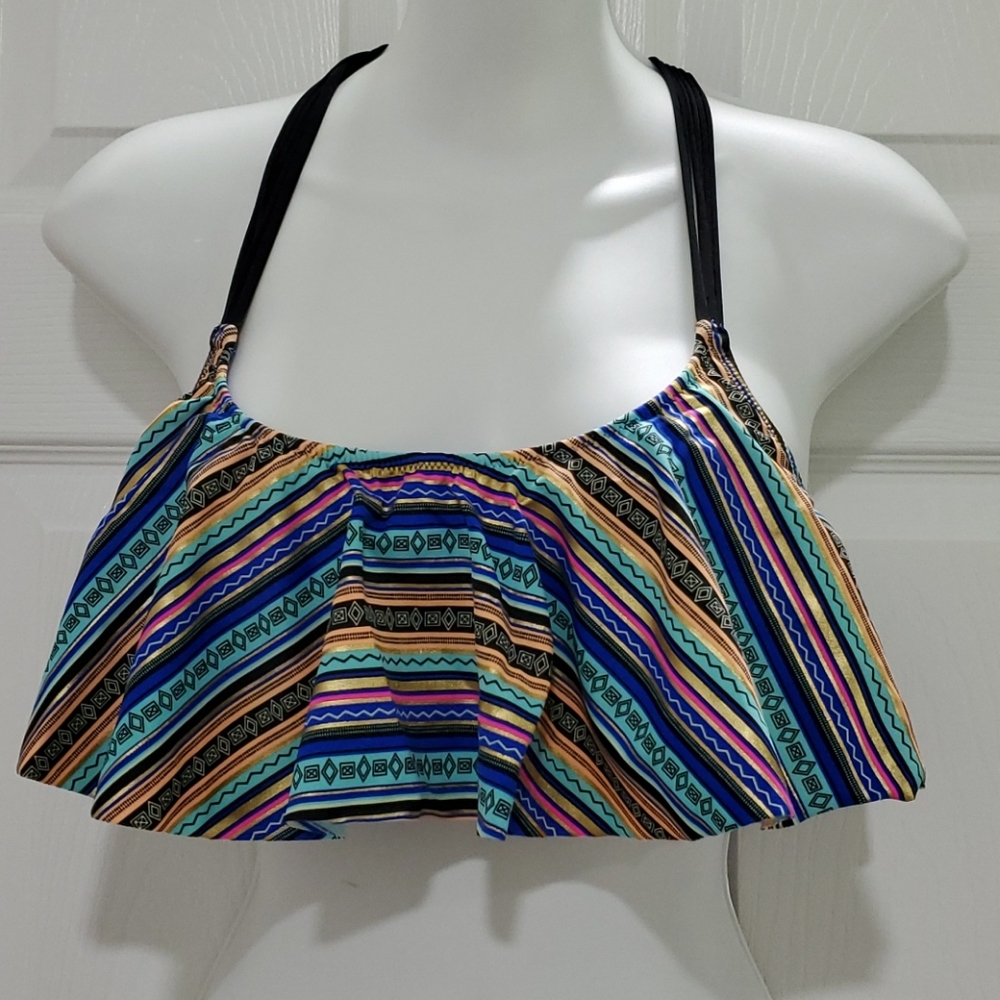 EUC VICTORIA SECRET PINK GEOMETRIC BATHING SUIT TOP MEDIUM